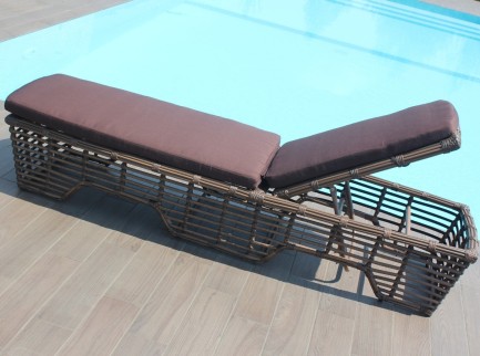 Lettino di design in fibra tonda per esterno 2