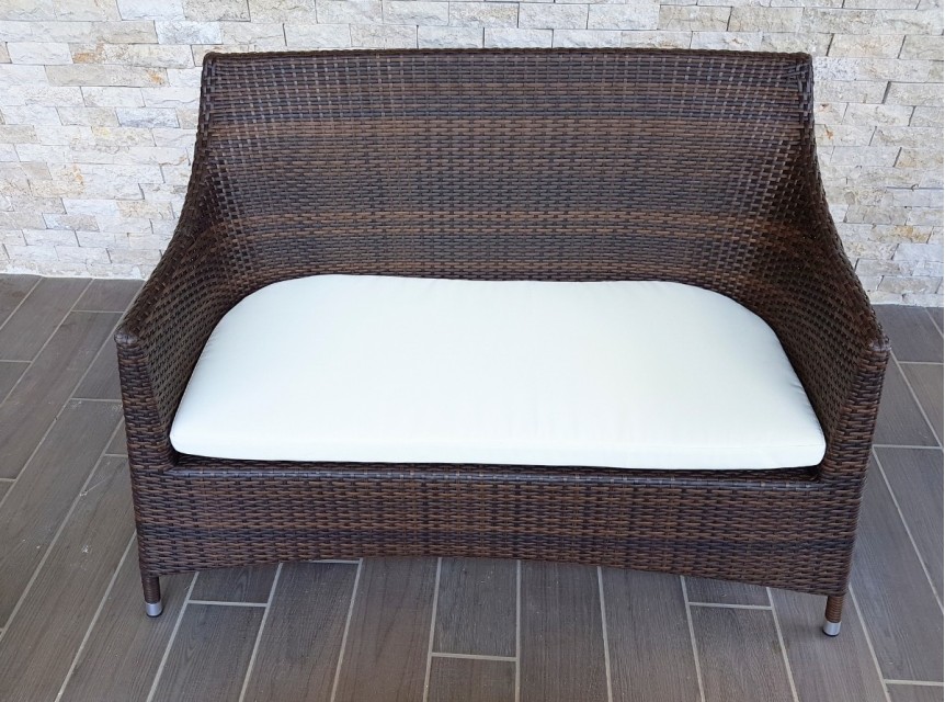 Divanetto da esterno in fibra sintetica marrone