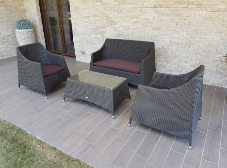 Salottino per esterni di alta qualità in rattan sintetico