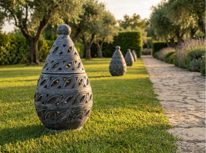 Lanterna in terracotta artigianale per esterno