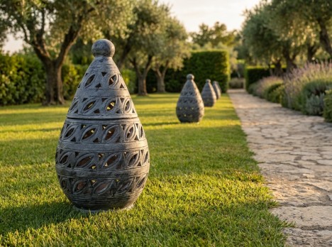 Lanterna in terracotta artigianale per esterno