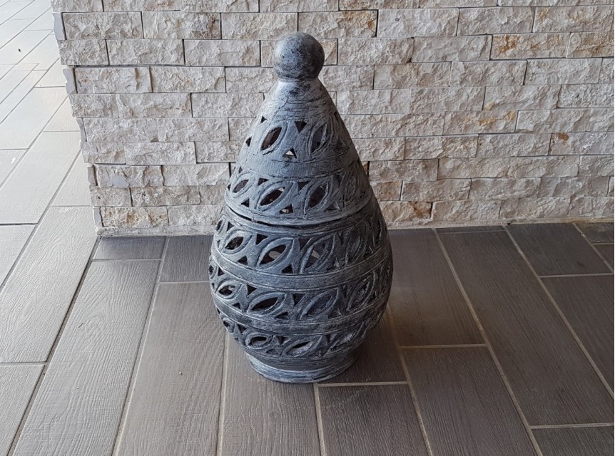 Lanterna da esterno di design in terracotta grigia