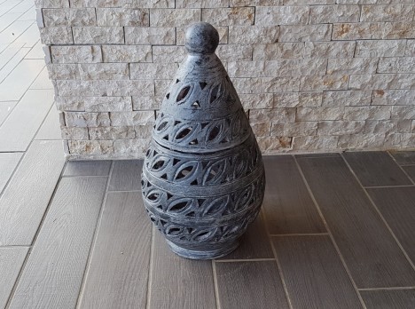 Lanterna da esterno di design in terracotta grigia