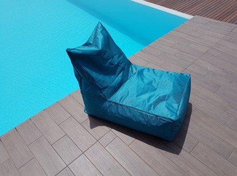 Poltrona da esterno in tessuto outdoor turchese