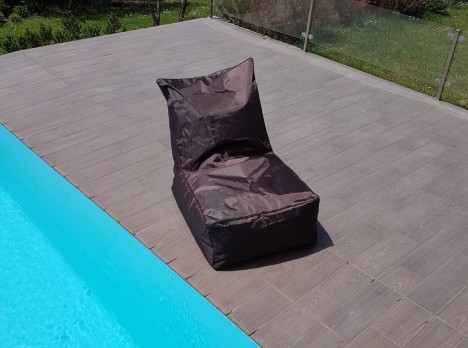 Poltrona da esterno in tessuto ergonomica marrone