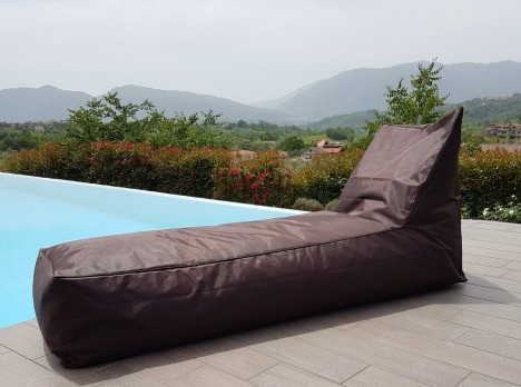 Lettino da piscina o giardino in tessuto outdoor colore marrone