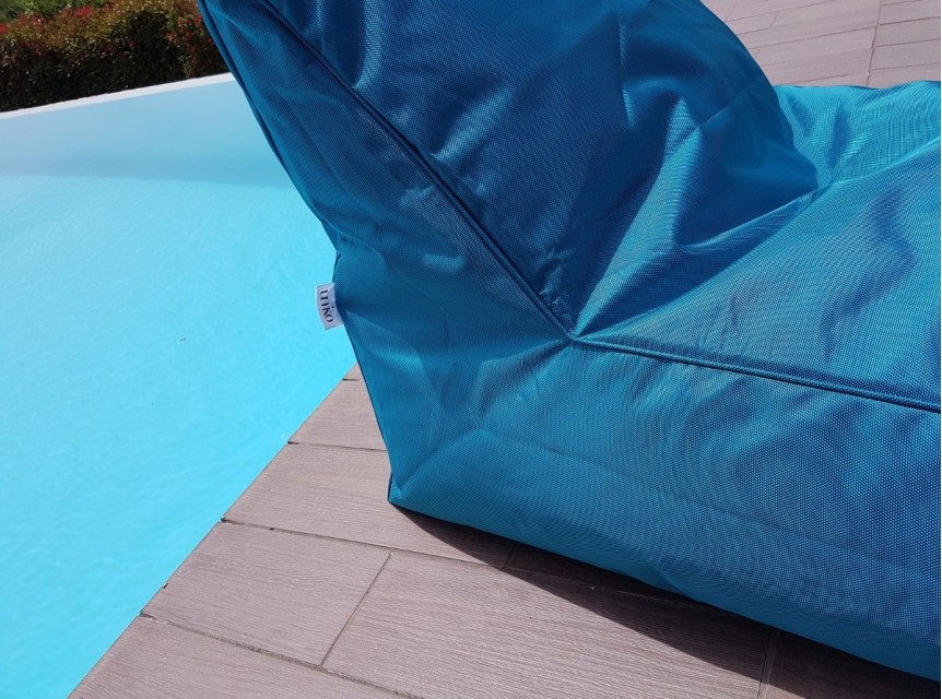 Tessuto per esterno con rivestimento interno in pvc turchese