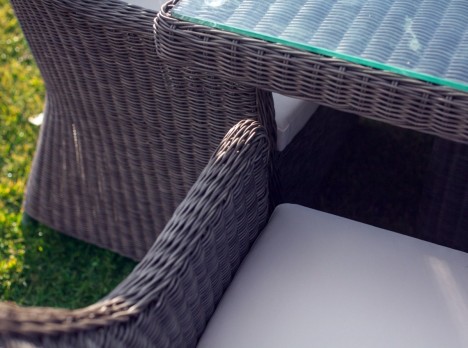 Poltrone da giardino in midollino sintetico con tavolo XXL