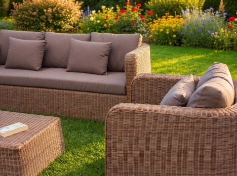 Intreccio in midollino sintetico colore marrone