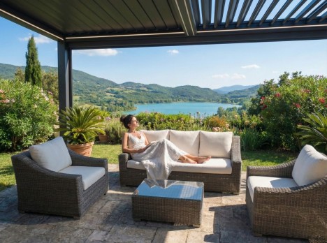 Salotto da esterno per arredo grandi spazi