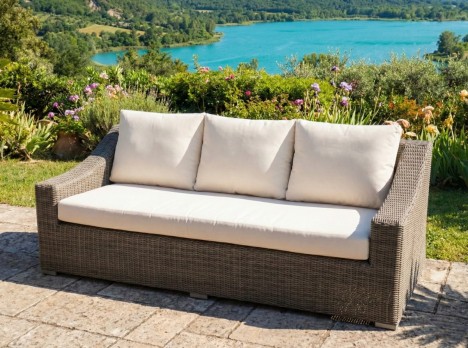 Divano quattro posti per esterno in midollino sintetico