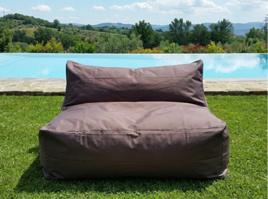 Poltrona ergonomica da esterno in tessuto marrone