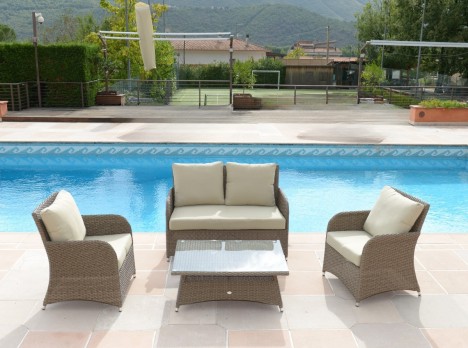 Divanetto da esterno in rattan sintetico