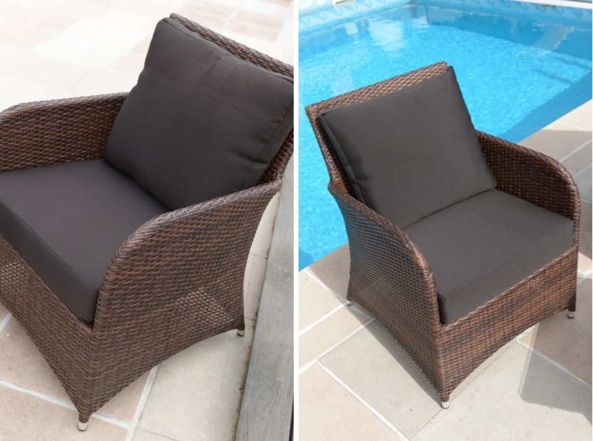 Poltrona da giardino in stile classico in rattan sintetico