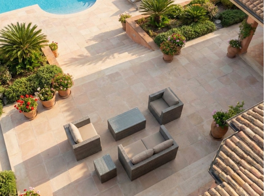 Salotto da giardino con sedute comode ed ampie