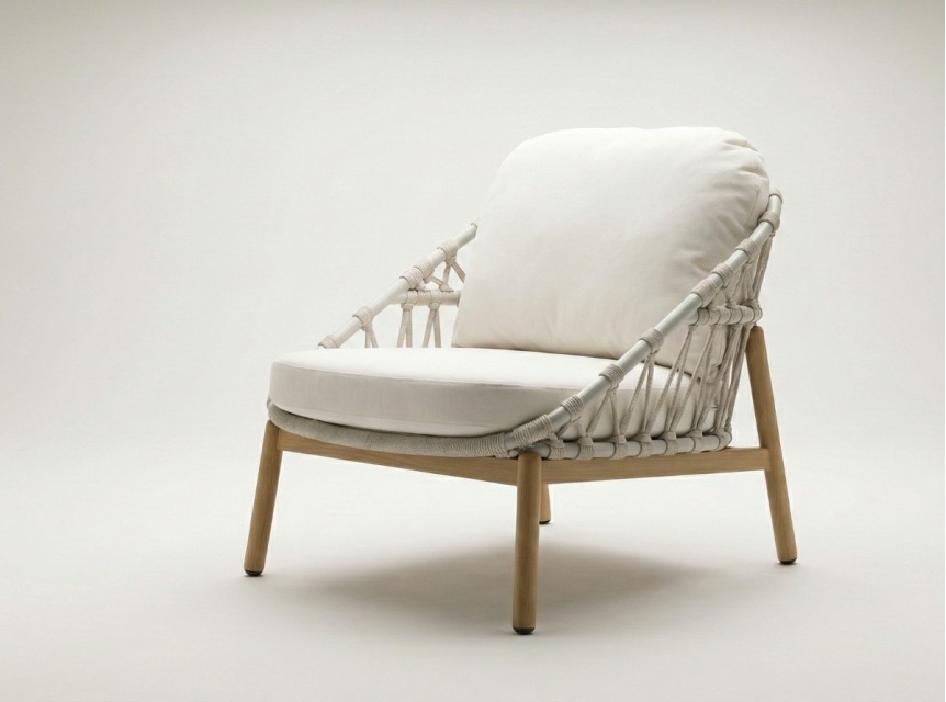 Poltrona in alluminio e corda di design per esterni di classe