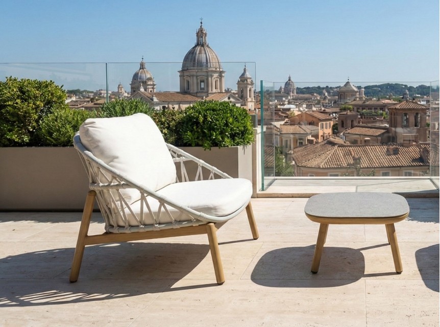 Poltrona da giardino con seduta comoda
