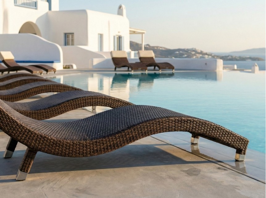 Lettino da piscina per strutture ricettive di lusso