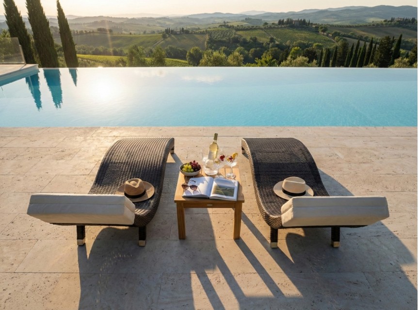 Sdraio di design in rattan sintetico marrone