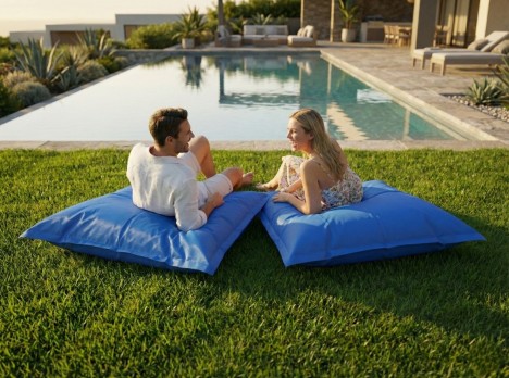 Cuscino gigante per esterno in tessuto polytex colore blu