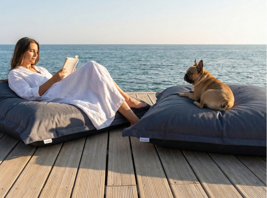 Cuscini giganti per il tuo relax all'aria aperta