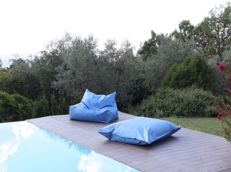 Poltrona due posti da giardino in tessuto tecnico impermeabile