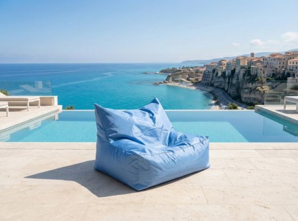 Poltrona doppia da esterno in tessuto colore carta da zucchero 2