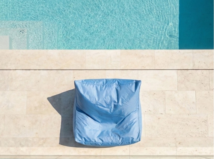 Poltrona da giardino in tessuto tecnico colore avio