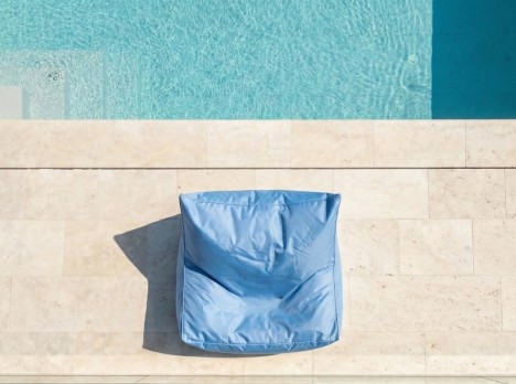 Poltrona da giardino in tessuto tecnico colore avio