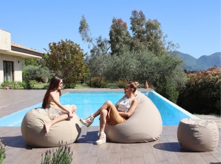 Poltrona a sacco per esterno in tessuto tortora