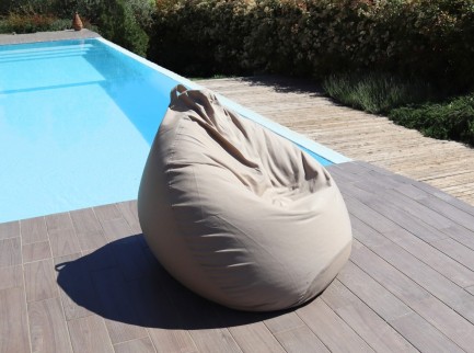 Poltrona a sacco per esterno in tessuto tortora 2