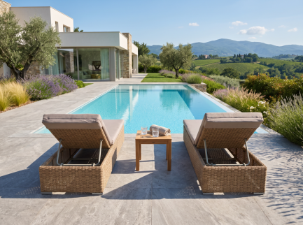 Sdraio da esterno di design in rattan 2