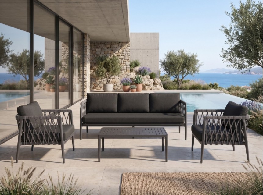 Divano da giardino moderno in corda