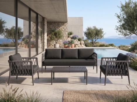 Divano da giardino moderno in corda