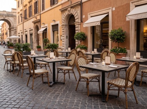 Sedie da esterno elegante per bistro