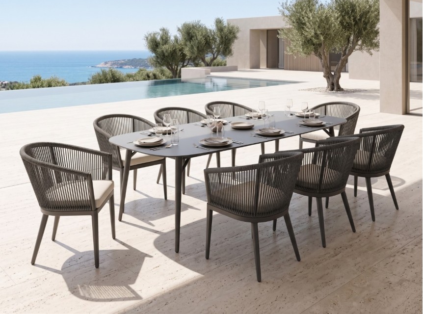 Set tavolo e poltrone da esterno di design