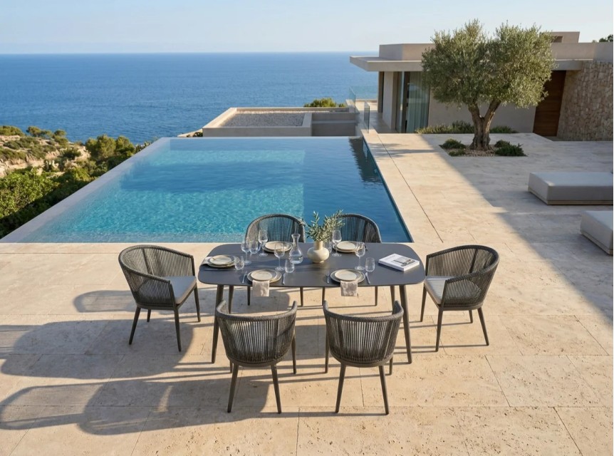 Set moderno da pranzo per esterni di lusso