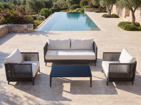 Divano da esterno con poltrone Ginevra sofa