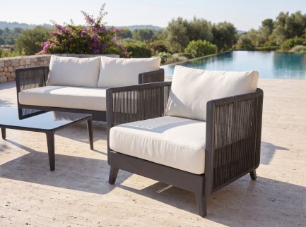 Salotto per esterno di design in corda 2