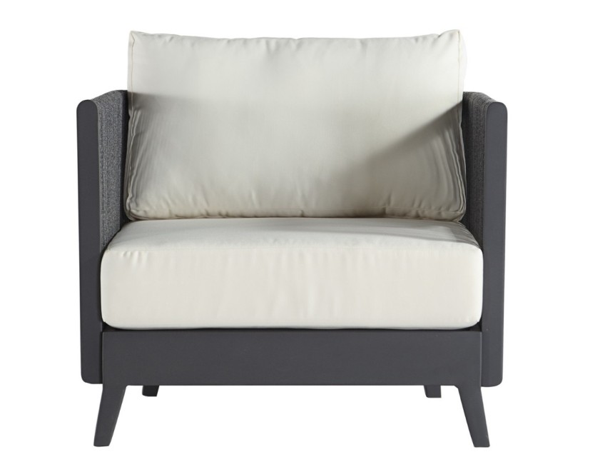 Poltrona da esterno di design in alluminio e corda