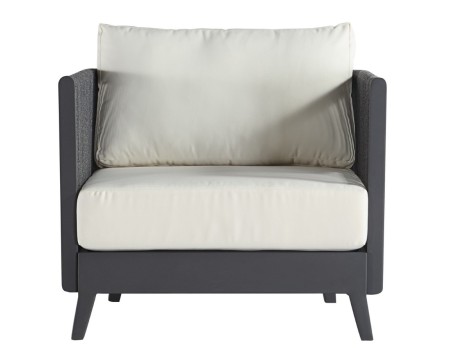 Poltrona da esterno di design in alluminio e corda