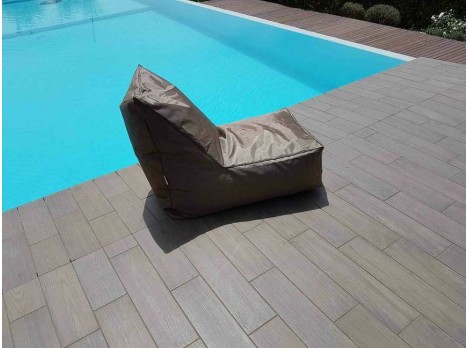 Poltrona a sacco per esterno a pouf Tortora