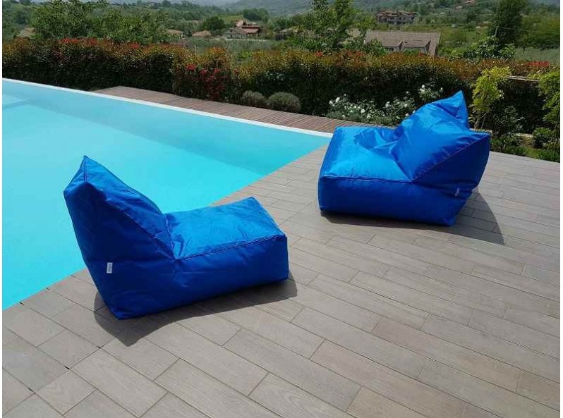 Poltrona sacco per esterno Shine blue