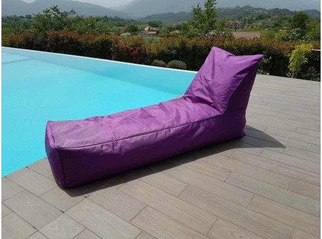 Cuscino a sacco a forma di lettino viola