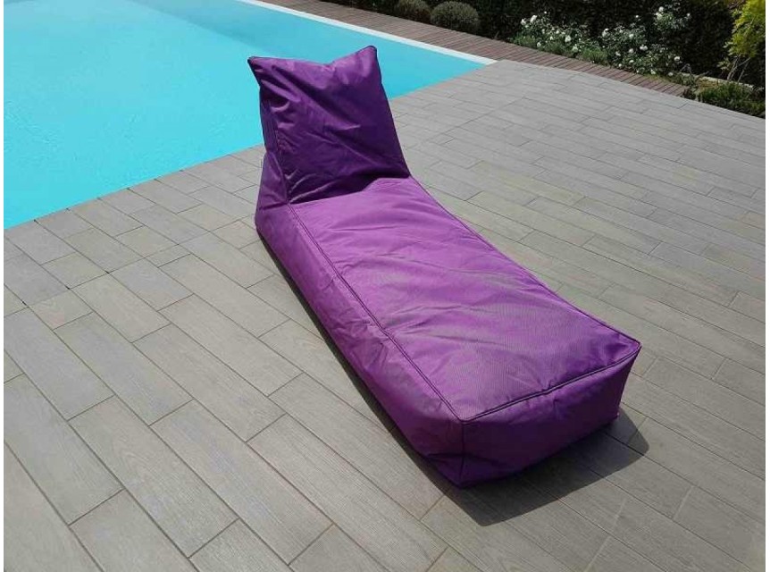 Lettino a sacco da piscina viola