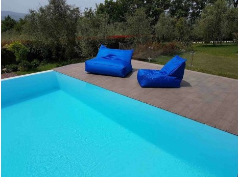 Poltrona a sacco da esterno in tessuto blue